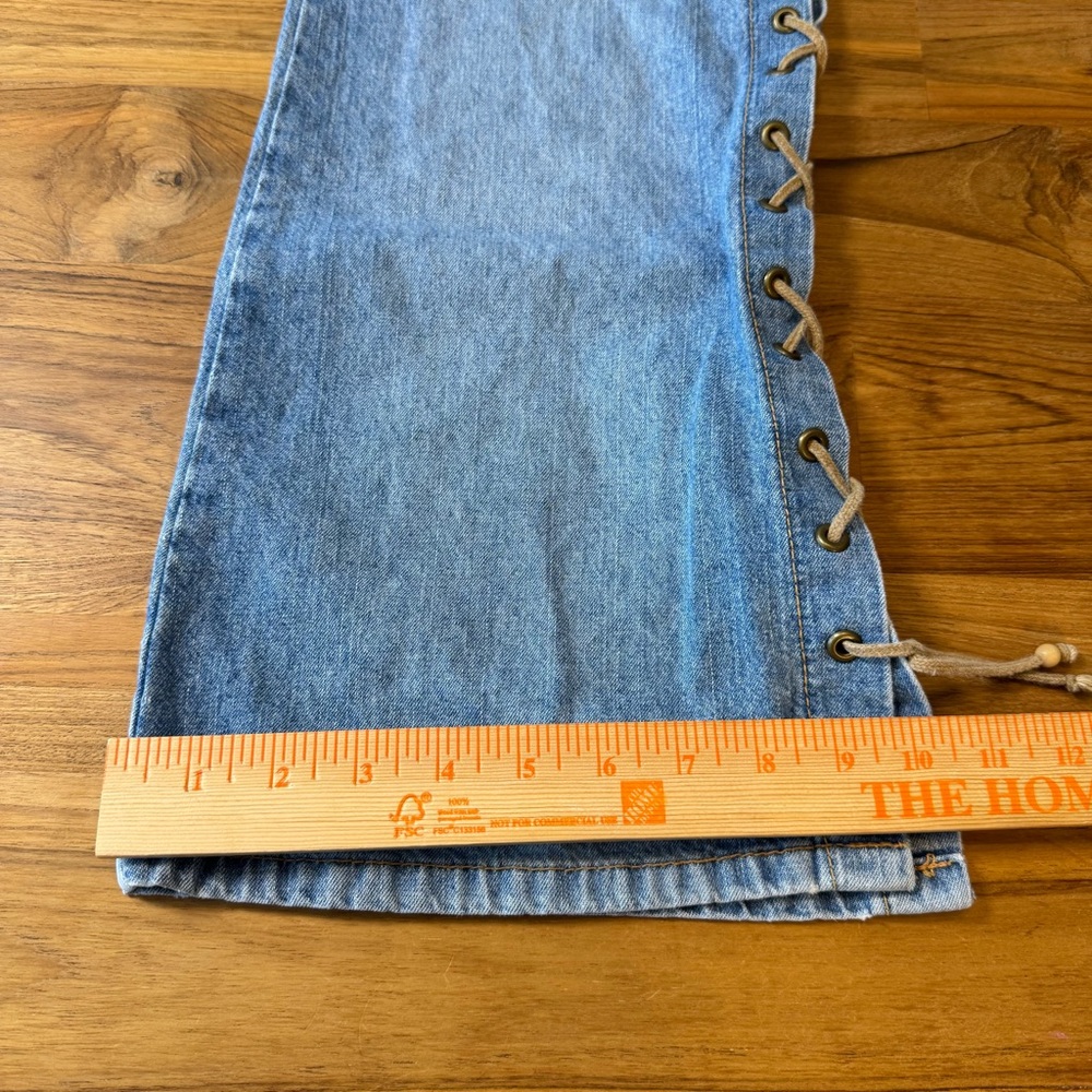 Mudd Jeans Vintage Y2K Jeans Juniors 11 Flare w/ Tie Up Legs 31” Inseam - Picture 9 of 12